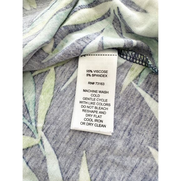 Cable & Gauge Tank Top Size M Blue Green Leaf Print Sleeveless Halter Top - Picture 8 of 10